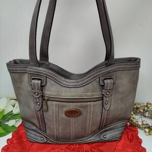 BOC Born Concept Handbag Purse Stanville Tote Bag 16" X 10" Grey